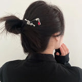 Punk Ruby Pendant Hairpin for Women