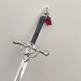 Punk Ruby Pendant Hairpin for Women