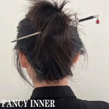 Punk Ruby Pendant Hairpin for Women