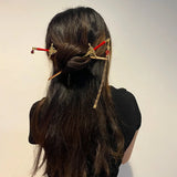 Punk Ruby Pendant Hairpin for Women
