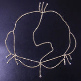 Bohemian Rhinestone Head Chain Forehead Jewelry Bride Crystal Tassel Headdress
