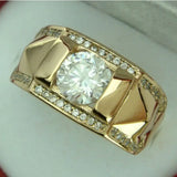 CZ Yellow Wedding Rings Set - Couples' Engagement Accessories