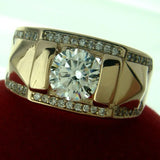 CZ Yellow Wedding Rings Set - Couples' Engagement Accessories