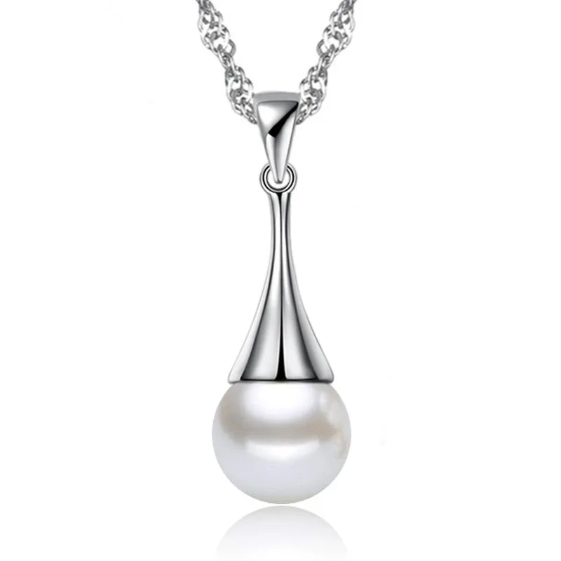 VE Pearl Teardrop Pendant Necklace Jewelry