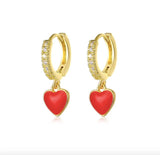 VE1 Silver Round Circle Women Earrings Colorful Cubic Zircon CZ