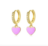 VE1 Silver Round Circle Women Earrings Colorful Cubic Zircon CZ