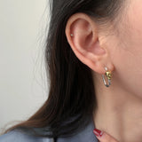 VENFTILLE Silver Skull Hoop Earrings Punk Hiphop Jewelry