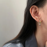 VENFTILLE Silver Skull Hoop Earrings Punk Hiphop Jewelry