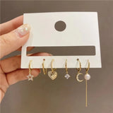 925 Sterling Silver Letter Doll Heart Hoop Earrings Set