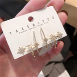 925 Silver Star Earrings Set Micro Zircon Party Jewelry