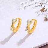 925 Silver Hoop Earrings with Diamond Bow