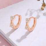 925 Silver Hoop Earrings with Diamond Bow