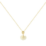 925 Silver Hotan Jade Zircon Necklace for Women Girl Gift Ruyi Coin Jewelry
