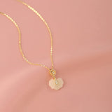 925 Silver Hotan Jade Zircon Necklace for Women Girl Gift Ruyi Coin Jewelry