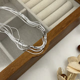 925 Silver Multilayer Pulling Necklace Tassel Creative Jewelry