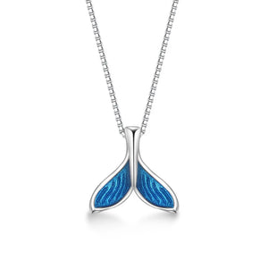925 Silver Necklace for Women Girl Sea Whale Mermaid Tail
