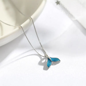 925 Silver Necklace for Women Girl Sea Whale Mermaid Tail