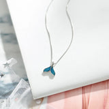 925 Silver Necklace for Women Girl Sea Whale Mermaid Tail