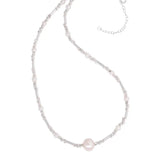 925 Silver Pearl Geometry Necklace for Women Girl Gift