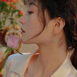 925 Stamp Green Hetian Jade Earrings for Women Girls Round Jewelry