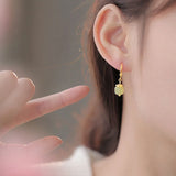 925 Stamp Hetian Jade Earrings for Women Girls