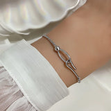 925 Stamp Silver Bracelet for Women Girl Korea Lucky Jewelry