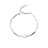 925 Stamp Silver Bracelet for Women - Shell Birthday Gift Jewelry