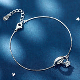 925 Silver Double Circle Bracelet with Zircon for Women