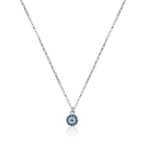 925 Stamp Silver Eyes Pendant Necklace Women Jewelry
