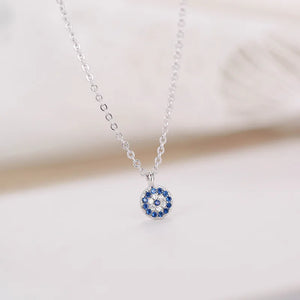 925 Stamp Silver Eyes Pendant Necklace Women Jewelry