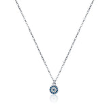 925 Stamp Silver Eyes Pendant Necklace Women Jewelry