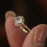925 Silver Opal Ring for Women Braided Hollow Jewelry Gift
