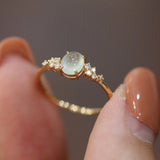 925 Silver Opal Ring for Women Braided Hollow Jewelry Gift