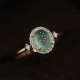 925 Silver Opal Ring for Women Braided Hollow Jewelry Gift