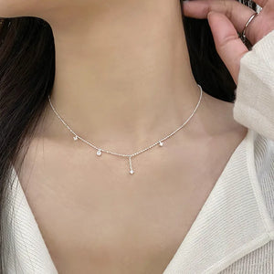 925 Silver Zircon Star Necklace for Women - Light Simplicity Jewelry