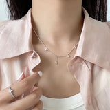 925 Silver Zircon Star Necklace for Women - Light Simplicity Jewelry