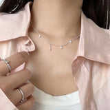925 Silver Zircon Star Necklace for Women - Light Simplicity Jewelry