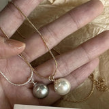 925 Sterling Circular Pearl Necklace for Women Girl - Gift