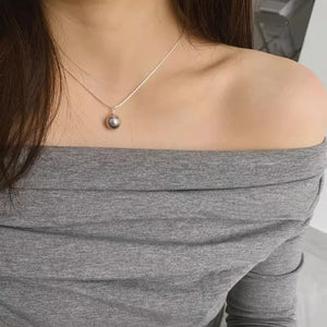 925 Sterling Circular Pearl Necklace for Women Girl - Gift
