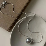 925 Sterling Circular Pearl Necklace for Women Girl - Gift