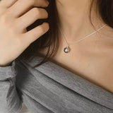 925 Sterling Circular Pearl Necklace for Women Girl - Gift