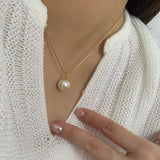 925 Sterling Circular Pearl Necklace for Women Girl - Gift