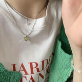 925 Sterling Double Layer Crystal Colour Necklace for Women Girl