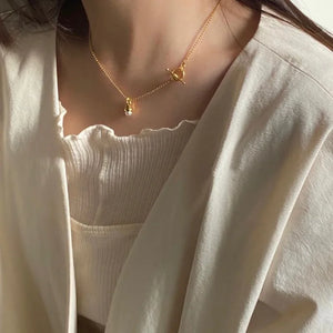 925 Sterling Pearl Bulb Necklace for Women Girl Retro Choker Jewelry