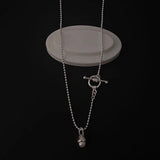 925 Sterling Pearl Bulb Necklace for Women Girl Retro Choker Jewelry