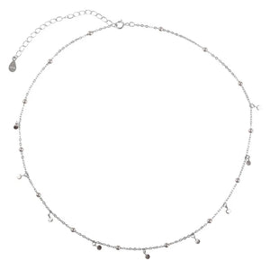 925 Sterling Silver Choker Necklaces Geometric Round Clavicle Chain Jewelry