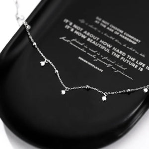 925 Sterling Silver Choker Necklaces Geometric Round Clavicle Chain Jewelry