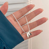 925 Silver Irregular 3-Layer Cylinder Necklace for Women Girl Choker Jewelry