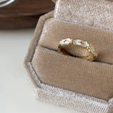 925 Silver Jade Dropwise Glaze Ring Star Pearl Retro Jewelry