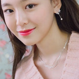 925 Silver Multi-layer Necklace Short Chokers Necklaces for Women